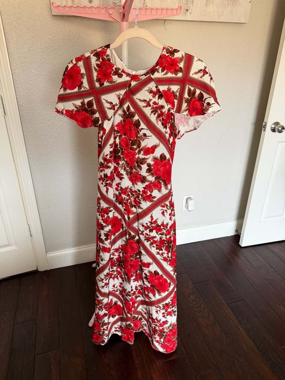 Hill House The Davina Dress Red Diamond Rose